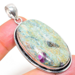 Ruby in Fuchsite Ethnic Handmade 925 Sterling Silver Jewelry Pendant 2.29 s9v59