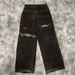 Unisex Y2K Baggy teksad meestele Harajuku 2000ndate Vintaaž Tikitud Teksad Hip Hop Streetwear Naiste Vabaaja Laiade S&auml;&auml;rtega Teksad S