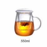 K&otilde;rge borosilikaatklaasist tee kolmeosaline tass filtriga, teetass, k&otilde;rge borosilikaatklaasist teekruus teekurnaga, eraldav klaasist teetass 401-500ml