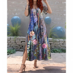 JKASHDK Naistemood suvine kevadlillemustriga l&uuml;hikeste varrukatega V-kaelusega vaba v&ouml;&ouml;kohaga vabaajakleidid S