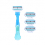 1 žileti k&auml;epide 4 habemenuga tera k&auml;sitsi raseerimine Naised raseerivad juukseid Ohutus Leedi habemenuga Blue with Blades