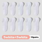 10 Paari Naiste Sokke Kevad Suvi Ins &Otilde;hukesed Libisemisvastased V&otilde;rk Sweat-absorbing Hingavad Luudeta L&uuml;hikesed Altpaari Sokid Puuvill EU36-39 white