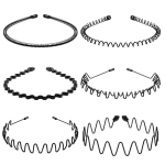 6tk Metallist peapael meestele Naistele Mood Juuksepaelad &Otilde;ues Sport Libisemiskindlad Siledad Elastsed Hammaste Kamm Unisex Juuste Aksessuaarid One Size