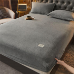 Uus Crystal Velvet madratsi kate Paks madratsi kaitsepadi elastse riba kattekihiga lestavastane putukavastane voodi, voodilina, kinga ilma padjap&uuml;&uuml;rita Bed sheet (90x200x25cm) tumehall v&auml;rv