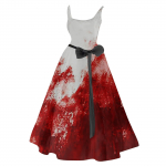 Naiste mood vabaaja Halloweeni printiga &uuml;mara kaelusega pikkade varrukatega &uuml;lisuur kleit XL