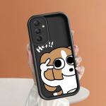 Pehme silikoonist ruudukujulise redeliga printimismustriga telefoni korpus T&auml;iskaanega kaamera p&otilde;rutuskindel kaitse kummist &uuml;mbris Samsungile Samsung A11 pruun