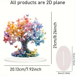 Kristallist liblikas &Otilde;nnepuu kaunistus Majapidamise elutoa dekoor Elupuu 2D akr&uuml;&uuml;l Lauakaunistus P&uuml;hade kingitused 20.3x20cm