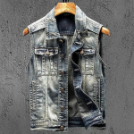 Meeste Mootorratta Retro Vest Mootorratta S&otilde;idu Denim Jakk Meeste R&otilde;ivad L