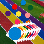 8 Coloured Dot Stickers Line up Markers Football Training Disc Circle Tags Floor Decals for Carpet