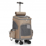 Rattaga lemmikloomakandja seljakott Reisikandja kutsikatele koertele kassidele Eemaldatavad rattad V&otilde;rkventilatsiooniava Panipaigataskud khaki