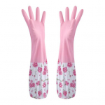 1 paar majapidamiskindaid, veekindlad, korduvkasutatavad, rebenemiskindlad, pika mansetiga kindad, mitmeotstarbelised n&otilde;udepesukindad, puhastusvahend roosa