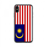 Coque iPhone XS - PIXELFORMA - Drapeau de la Malaisie - Silikoonist supp - Protection compl&egrave;te - Souple