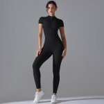 T&otilde;mblukuga joogakost&uuml;&uuml;m Jumpsuit, Kiiresti kuivav Hingav V&auml;lispordiks Liibuv Jumpsuit, Fitnessikost&uuml;&uuml;m Naistele M black