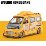 1/24 sulamist automudeli m&auml;nguasi Wuling Hongguang modifitseeritud kaubiku simulatsiooniga metallist survevalu heli ja kerge auto mudel poiste m&auml;nguasja kingituste kollektsiooni kaunistused punane