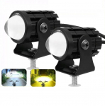 Mootorratta udutuli, LED 2 v&auml;rvi vahetus, valge, kollane, lisavalgus, auto v&auml;lisvalgustus, must