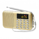 Super Bass HIFI FM raadiok&otilde;lar L-218 koos TF USB AUX, taskulambi ja laetava akuga kuld
