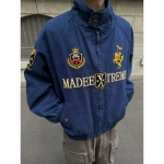 Ameerika Retro Vintage Tikitud Trendikas T&otilde;mblukuga Jakk Meeste Hip Hop Rev&auml;&auml;riga Bomberjakk Y2K T&auml;navar&otilde;ivad L&otilde;tv Vabaajajoped S