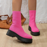 Naiste moekingad 2024 Uus trend mood Naiste sokisaapad Kevadmood Hingavad Vabaaja Platvorm Pahkluusaapad Zapatos De Mujer 36 roosa