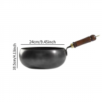 Mittekleepuv Wok Ilma Kattekihita Puust K&auml;epidemega Hiina Wok Kodu Restorani Woki jaoks Rauast Wok Praepann Hiina Wok K&ouml;&ouml;gikasutus 11Inches No Lid