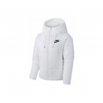 Nike Kirjadega logo tr&uuml;kiga kapuutsiga n&ouml;&ouml;riga puuvillane jakk naistele valge CD9044-100 L