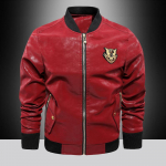 Kevadine ja s&uuml;gisene &otilde;huke meeste nahktagi Meeste kaelaga Slim Fit Korea versioon Pesapallikrae PU-nahkjakk Meeste mootorratta nahktagi XXXXL must