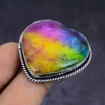 Rainbow Solar Quartz gemstone 925 Sterling Silver Jewelry Ring Size 5.5
