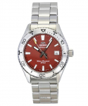 Orient Mako Roostevabast terasest Punase sihverplaadiga Automaatne Sukeldujakell RA-AC0Q09R 200M Meeste kell punane
