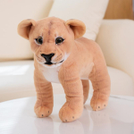 30cm Simulatsioon Metsloom Tiiger Pl&uuml;&uuml;sist Nukk Realistlik Tiiger Leopard L&otilde;vi Pl&uuml;&uuml;sist M&auml;nguasi Kodu Kaunistus S&uuml;nnip&auml;evakingitus Poistele about 30cm beige