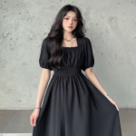 Kleit Naistele Elegantne gooti stiilis vintage must vabaaja printsessipidu Midi kleit, kontori daam Korea mood XXXL(75-82.5kgs) must