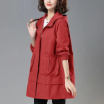 Korea stiilis lai keskmise pikkusega trenchcoat naistele, 2025 kevad/s&uuml;gis uus mood keskealistele emadele M (below 105 jin)