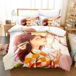 Uus mood Inuyasha voodipesukomplekt &Uuml;he-, Twin-, Full-, Queen-, King-suuruses Voodikomplekt T&auml;iskasvanud Laste Magamistuba 3D Anime voodilinad ja padjap&uuml;&uuml;rid 70x133cm 2pcs