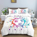 Jalgpalli voodipesukomplekt 3D Jalgpall Mugav tekikott Padjap&uuml;&uuml;r Voodipesukomplekt Laste magamistoa kaunistus Kodutekstiil 70x133cm