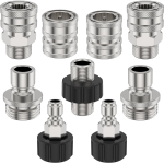 9 tk Survepesuri Adapterikomplekt 5000 PSI Max Roostevabast Terasest M22 14 mm kuni 3/8 tolli Kiir&uuml;hendusega Survepesuri Voolikuliitmikud