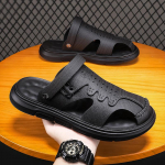 Meeste nahast sandaalid suvised klassikalised meeste sussid pehmed sandaalid mood vabaaja mugavad rannajalatsid 40