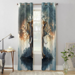 Elephant Bohemia Tree kardinad magamistuppa Elutoa akende kardinate hooldused Rulood K&ouml;&ouml;k Kodukaunistused kardinad 135W x 60H(cm) x1