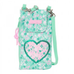 Porte-monnaie avec porte-t&eacute;l&eacute;phone - safta - 19x10 cm - Menthe - Polyvalent - Compartiment zipp&eacute; - Cordon r&eacute;glable