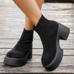 Mood Kristallbling Naiste K&otilde;rged Kontsad Platvorm Pahkluusaapad Disainer Luksuslikud Kingad 2025 Talvine Mood L&uuml;hikesed Saapad Kleidi Pumbad Zapatillas 40 must