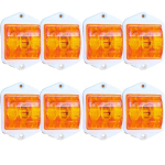 8 tk universaalset oranži LED-k&uuml;ljemarkerlampi 12V 2&times;2 tolli veekindlad haagisele, matkaautole, veoautole, karavanile, paadile merevaigukollane