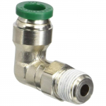 Hannifin W169PLP-4-2-pk10 Prestolok PLP Male Elbow Swivel 90 Degree Push-to-Connect Fitting, Nickel Plated Brass, 1/4 Push-to-Connect Tube x 1/8