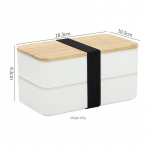 Uus Jaapani stiilis Bento karp, minimalistlik kahekihiline l&otilde;unakarp noa, kahvli, lusikaga, sektsioonidega &otilde;pilase l&otilde;unakarp double layer valge
