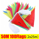 200/100/50M V&auml;rvilised Kolmnurk Lipud Bunting Peo B&auml;nnerid Lipuke Lipud V&auml;litingimustesse Kodu Aeda Pulma Poodi T&auml;navale P&uuml;hade Kaunistus