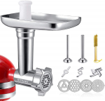 Metallist toiduhakklaua otsikud k&otilde;ikidele KitchenAidi k&ouml;&ouml;gikombainidele ja Cuisinarti seisukohaga segistitele SM-50 seeria hakklihamasinad vorstikest