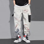 Hip hop mood p&uuml;ksid T&auml;navar&otilde;ivad p&uuml;ksid High Street dressip&uuml;ksid meeste kevadised pikad p&uuml;ksid stiilsed r&otilde;ivad 4XL must