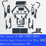 Accessories interior Thin film transparent TPU Protective Film Anti-Scratch Sticker For Lexus LX 600 - Style A For RHD