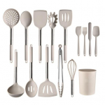 15 tk k&ouml;&ouml;gitarvikute komplekt hoidikuga Toidukvaliteediga silikoonist munaklopp kulp lusikas vispel vahustaja kraapija mittenakkuv spaatlite komplekt kuumakindel ohutu 15 pcs