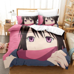 Anime Noragami Yato Voodipesukomplekt Tekikott Magamistoa Tekikatted &Uuml;he- v&otilde;i Kahekohaline, Kuninglik Suurus Tekikate Kodutekstiil EU Single(135*200cm)3pcs black