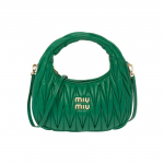 Miu Miu Wander Seeria Volditud Disainiga Jacquard Tekstuuriga Pehme Lambanahast Hobo Kott Naiste kotid Mangaroheline 5BC125-N88-F0458-V-OOY Basic Set (Bag+Dust Bag)