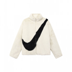 Nike V&auml;rviline Suure Logoga Vabaaja Spordi Soe Kunstkarusnahast Jakk Naiste Jakid Valge DM1760-238 S valge