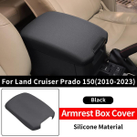 Central Console Silicone Protective Cover For Toyota Prado 150 LC150 2010- Interior car Accessories Decoration Black 1pcs Armrest box Black