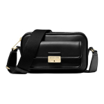 Michael Kors MK Bradshaw Br&auml;nd Kuldne Graveeritud Logo Nahast Kaamera Crossbody Kott Mini Naiste kotid Must 35R5G2BC0L-BLACK Gift Set(Basic Set+Box+Shopping Bag)